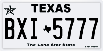 TX license plate BXI5777