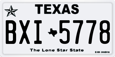 TX license plate BXI5778