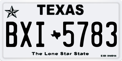 TX license plate BXI5783
