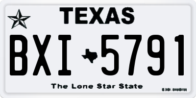 TX license plate BXI5791