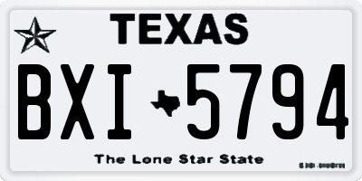 TX license plate BXI5794