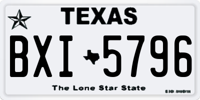 TX license plate BXI5796