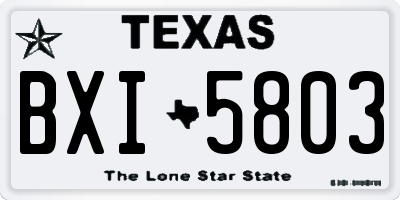 TX license plate BXI5803