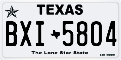 TX license plate BXI5804