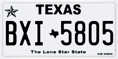 TX license plate BXI5805