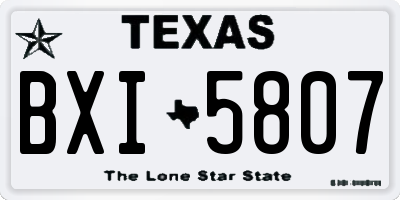 TX license plate BXI5807