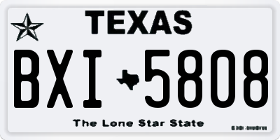 TX license plate BXI5808