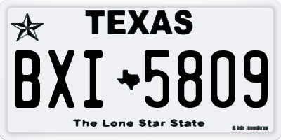 TX license plate BXI5809
