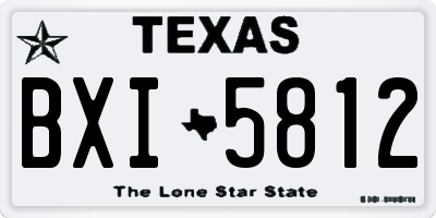 TX license plate BXI5812