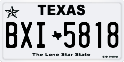 TX license plate BXI5818