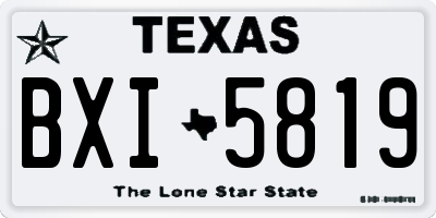 TX license plate BXI5819