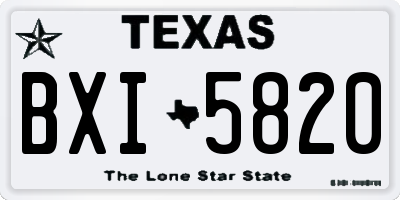 TX license plate BXI5820
