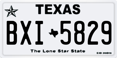 TX license plate BXI5829