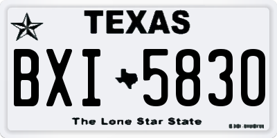 TX license plate BXI5830