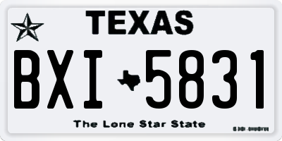 TX license plate BXI5831