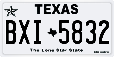 TX license plate BXI5832