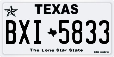 TX license plate BXI5833