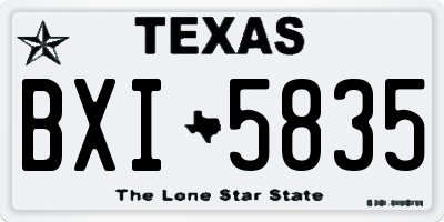 TX license plate BXI5835