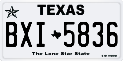 TX license plate BXI5836