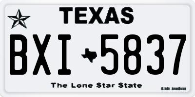 TX license plate BXI5837