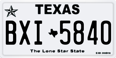 TX license plate BXI5840