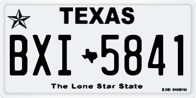 TX license plate BXI5841