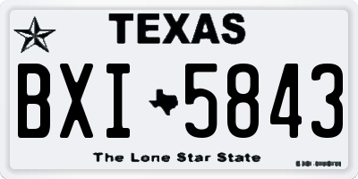 TX license plate BXI5843