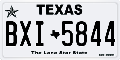 TX license plate BXI5844