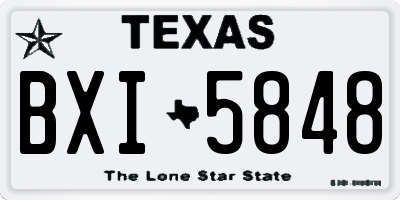 TX license plate BXI5848