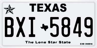 TX license plate BXI5849
