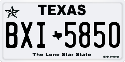 TX license plate BXI5850
