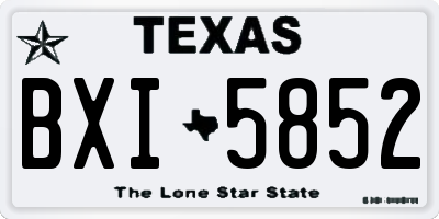 TX license plate BXI5852