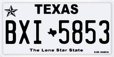 TX license plate BXI5853