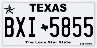 TX license plate BXI5855