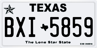 TX license plate BXI5859