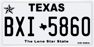 TX license plate BXI5860