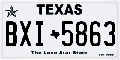 TX license plate BXI5863