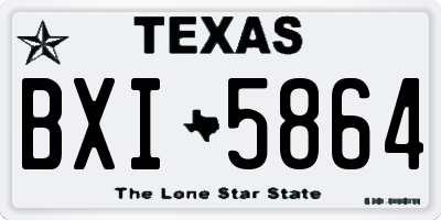 TX license plate BXI5864