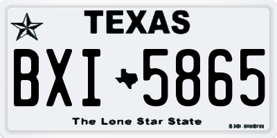 TX license plate BXI5865