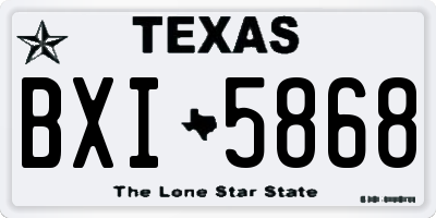 TX license plate BXI5868