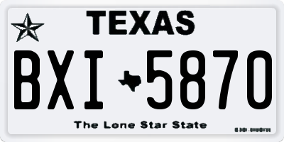TX license plate BXI5870