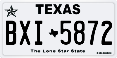 TX license plate BXI5872
