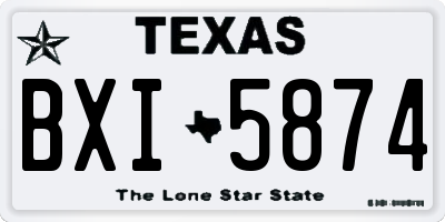 TX license plate BXI5874
