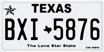 TX license plate BXI5876