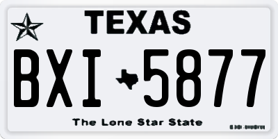 TX license plate BXI5877