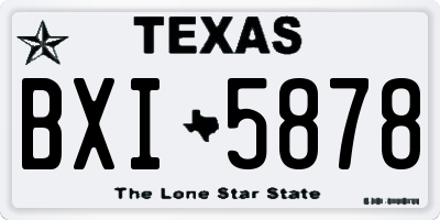 TX license plate BXI5878
