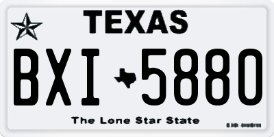 TX license plate BXI5880