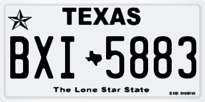 TX license plate BXI5883