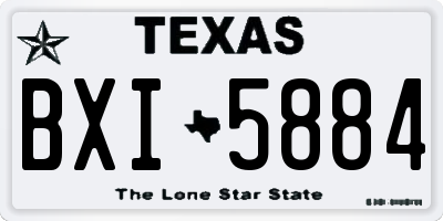 TX license plate BXI5884