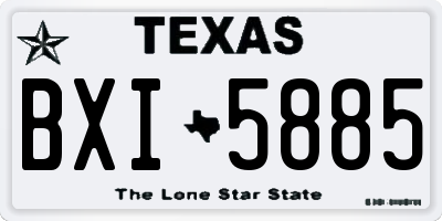 TX license plate BXI5885